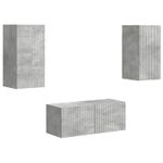Casa si Gradina - Mobilier - Comode si corpuri - Comode - Set comoda TV Pe perete 6 pcs Gri din beton Lemn compozit - Infinity.ro