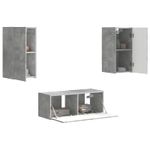 Casa si Gradina - Mobilier - Comode si corpuri - Comode - Set comoda TV Pe perete 6 pcs Gri din beton Lemn compozit - Infinity.ro