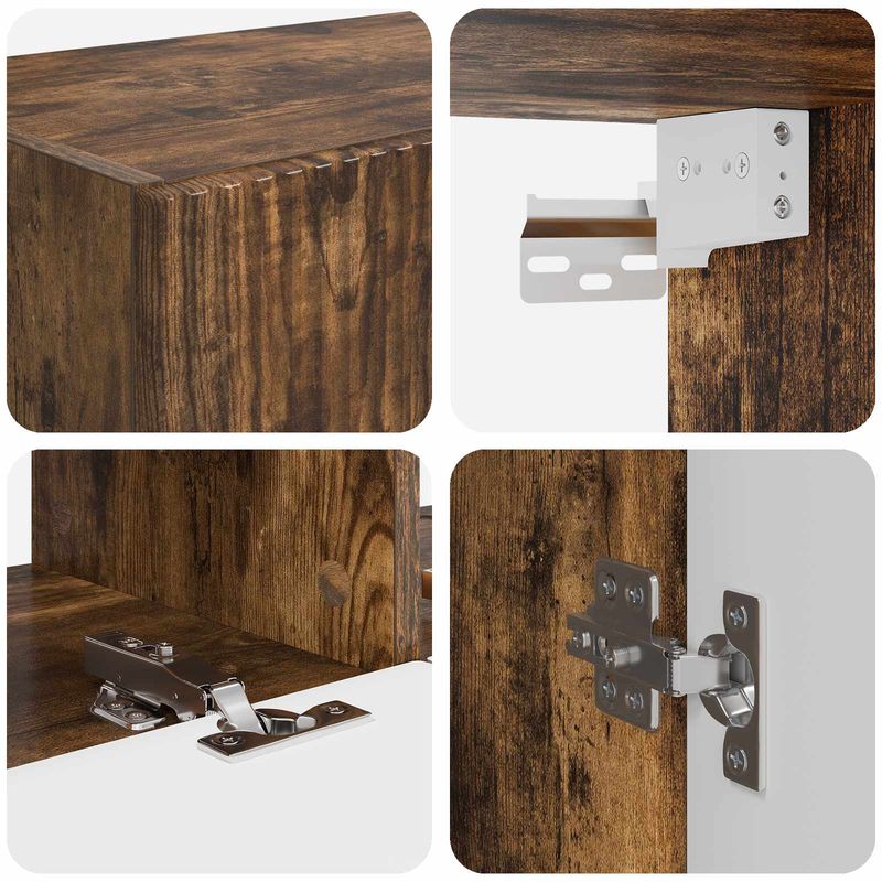 Casa si Gradina - Mobilier - Comode si corpuri - Comode - Set comoda TV Pe perete 6 pcs Stejar fumuriu Lemn compozit - Infinity.ro