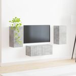 Casa si Gradina - Mobilier - Comode si corpuri - Comode - Set comoda TV Pe perete 6 pcs Gri din beton Lemn compozit - Infinity.ro