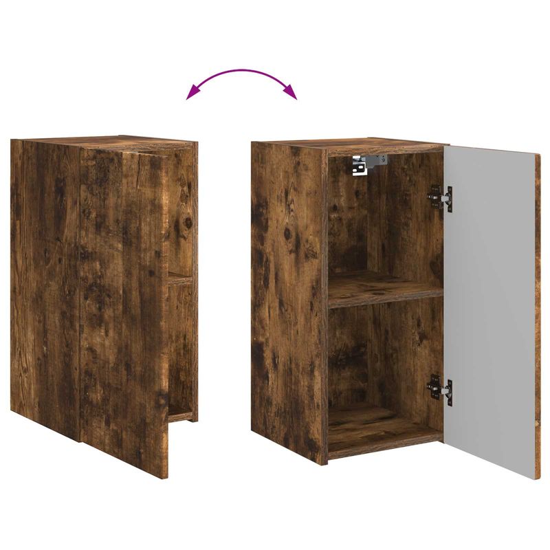 Casa si Gradina - Mobilier - Comode si corpuri - Comode - Set comoda TV Pe perete 6 pcs Stejar fumuriu Lemn compozit - Infinity.ro