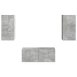 Casa si Gradina - Mobilier - Comode si corpuri - Comode - Set comoda TV Pe perete 6 pcs Gri din beton Lemn compozit - Infinity.ro