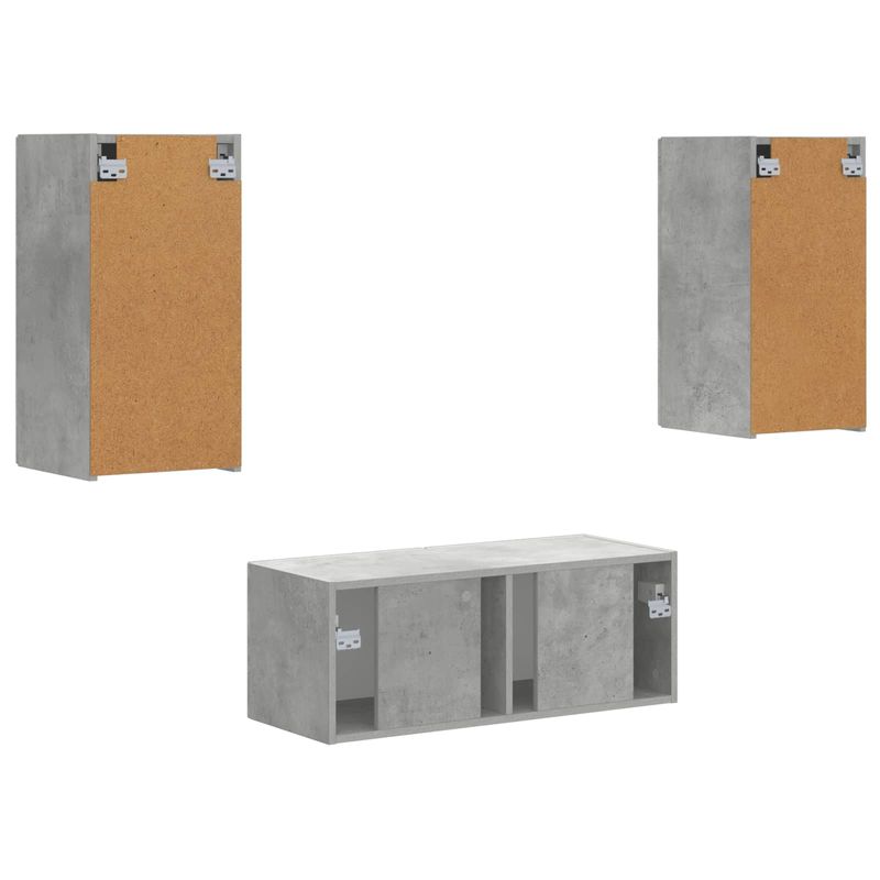 Casa si Gradina - Mobilier - Comode si corpuri - Comode - Set comoda TV Pe perete 6 pcs Gri din beton Lemn compozit - Infinity.ro