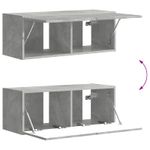 Casa si Gradina - Mobilier - Comode si corpuri - Comode - Set comoda TV Pe perete 6 pcs Gri din beton Lemn compozit - Infinity.ro