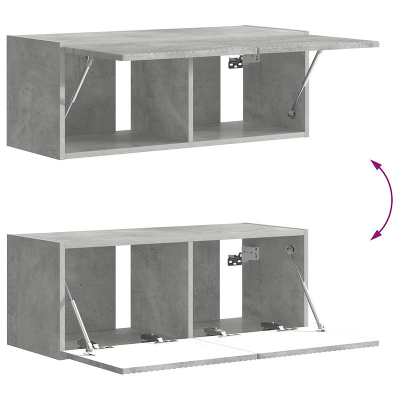 Casa si Gradina - Mobilier - Comode si corpuri - Comode - Set comoda TV Pe perete 6 pcs Gri din beton Lemn compozit - Infinity.ro