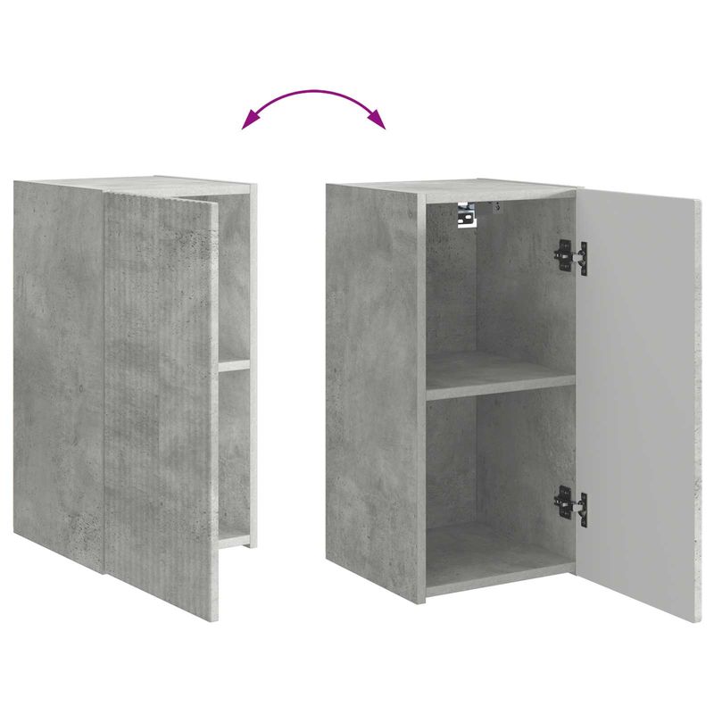 Casa si Gradina - Mobilier - Comode si corpuri - Comode - Set comoda TV Pe perete 6 pcs Gri din beton Lemn compozit - Infinity.ro