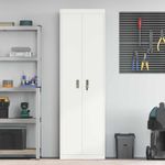 Casa si Gradina - Mobilier - Dulapuri si sifoniere - Dulapuri - Dulap de depozitare cu depozitare 2 pcs Alb 60 x 40 x 200 cm - Infinity.ro