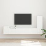 Casa si Gradina - Mobilier - Comode si corpuri - Comode - Set comoda TV Pe perete 3 pcs Alb Lemn compozit - Infinity.ro