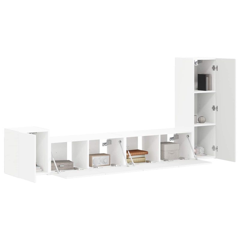 Casa si Gradina - Mobilier - Comode si corpuri - Comode - Set comoda TV Pe perete 3 pcs Alb Lemn compozit - Infinity.ro