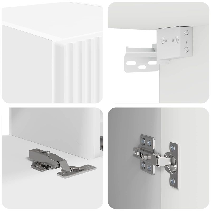 Casa si Gradina - Mobilier - Comode si corpuri - Comode - Set comoda TV Pe perete 3 pcs Alb Lemn compozit - Infinity.ro