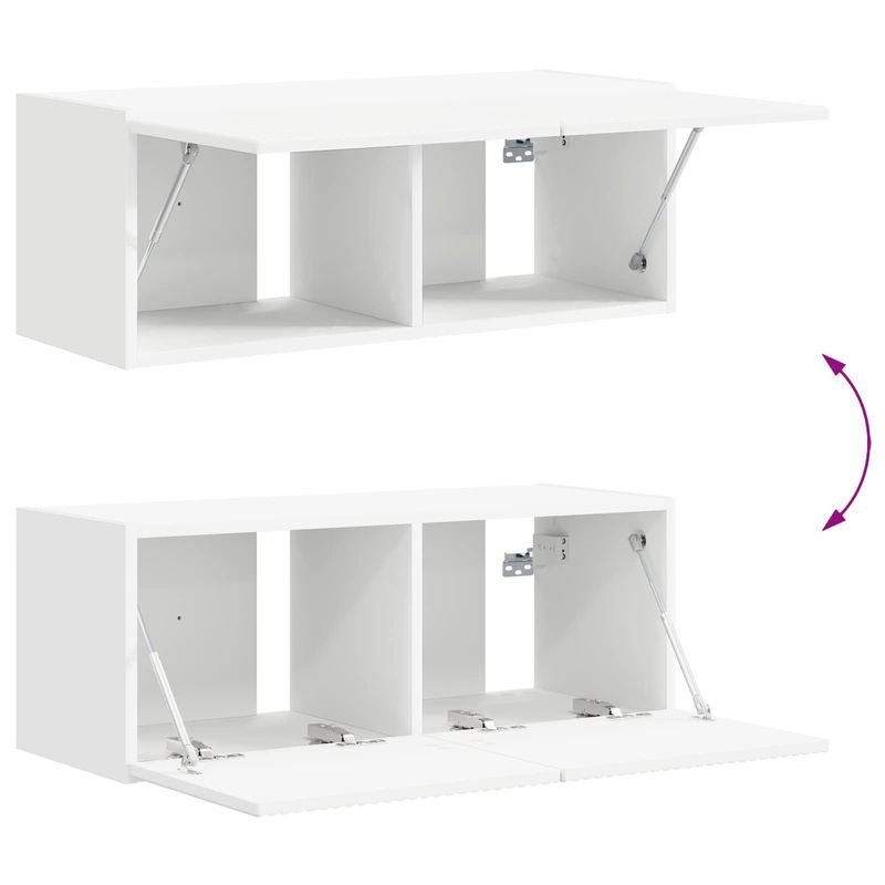 Casa si Gradina - Mobilier - Comode si corpuri - Comode - Set comoda TV Pe perete 3 pcs Alb Lemn compozit - Infinity.ro