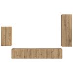 Casa si Gradina - Mobilier - Comode si corpuri - Comode - Set comoda TV Pe perete 3 pcs Stejar Artizanal Lemn compozit - Infinity.ro