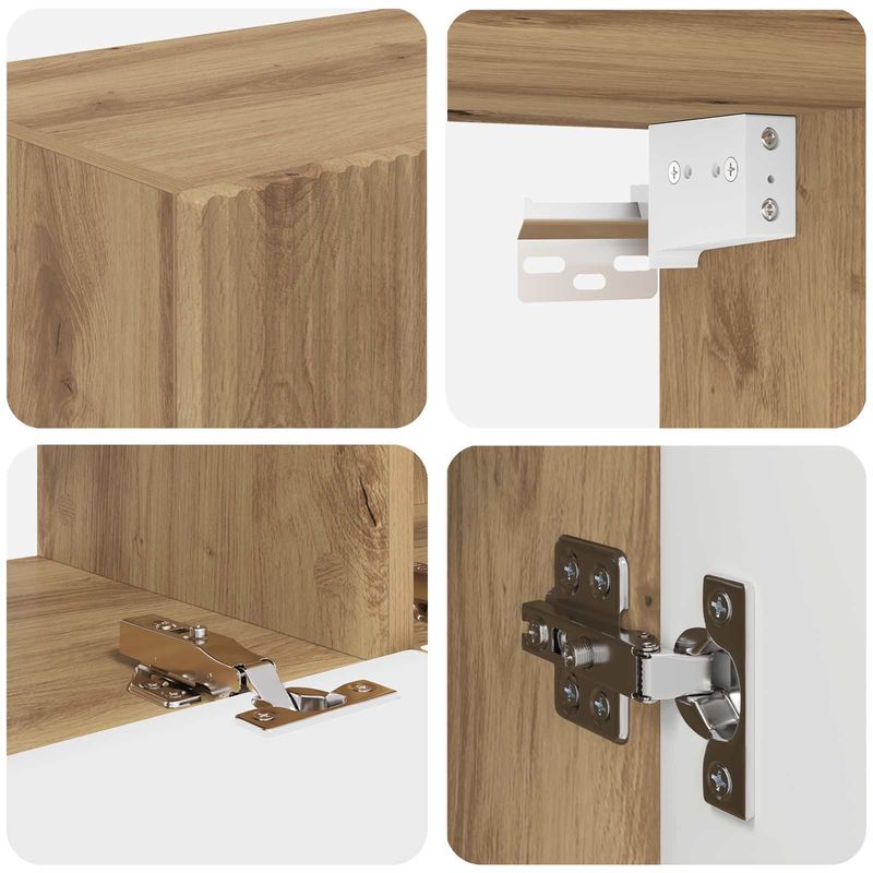 Casa si Gradina - Mobilier - Comode si corpuri - Comode - Set comoda TV Pe perete 3 pcs Stejar Artizanal Lemn compozit - Infinity.ro