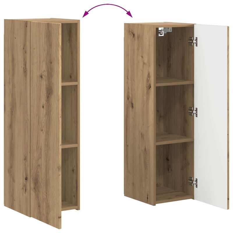 Casa si Gradina - Mobilier - Comode si corpuri - Comode - Set comoda TV Pe perete 3 pcs Stejar Artizanal Lemn compozit - Infinity.ro