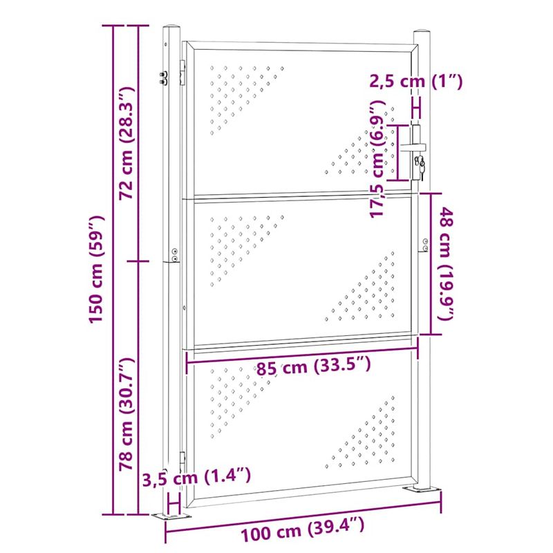 Casa si Gradina - Constructii - Usi interior, exterior si garaj - Usi garaj - Poarta de gradina Argintiu 100 x 150 cm Otel inoxidabil - Infinity.ro
