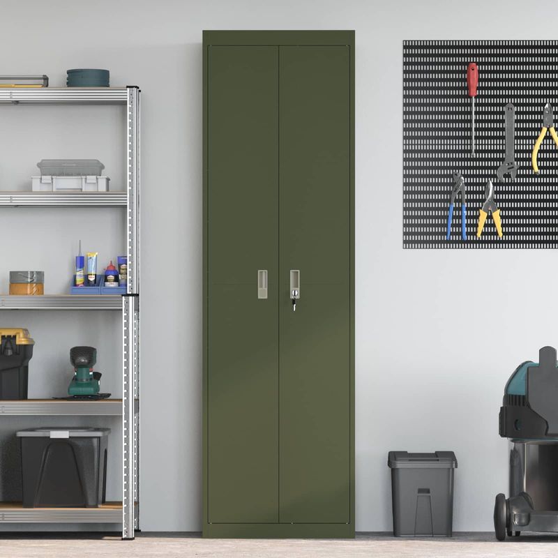 Casa si Gradina - Mobilier - Dulapuri si sifoniere - Dulapuri - Dulap de depozitare 2 pcs Verde masliniu 60 x 40 x 200 cm - Infinity.ro