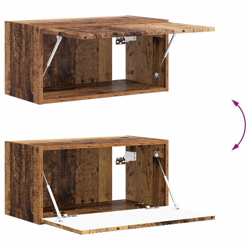 Casa si Gradina - Mobilier - Comode si corpuri - Comode - Set comoda TV Pe perete 2 pcs Lemn vechi Lemn compozit - Infinity.ro