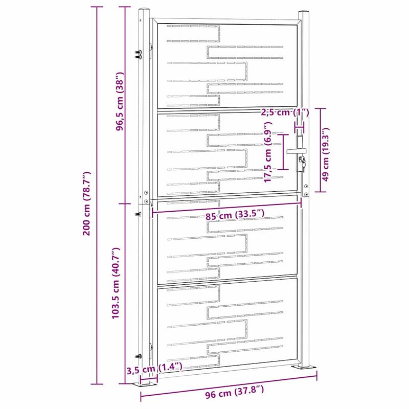 Casa si Gradina - Constructii - Usi interior, exterior si garaj - Usi garaj - Poarta de gradina Argintiu 96 x 200 cm Otel inoxidabil - Infinity.ro
