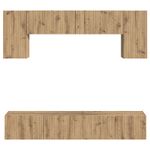 Casa si Gradina - Mobilier - Comode si corpuri - Comode - Set comoda TV Pe perete 4 pcs Alb lucios Lemn compozit - Infinity.ro