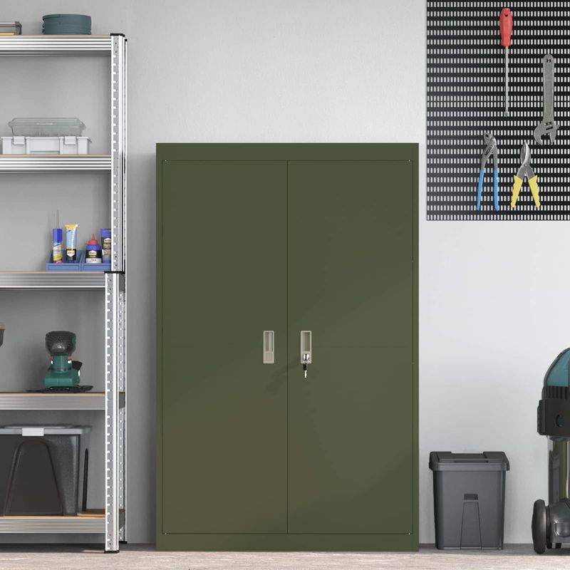 Casa si Gradina - Mobilier - Dulapuri si sifoniere - Dulapuri - Dulap de depozitare 2 pcs Verde masliniu 90 x 40 x 140 cm - Infinity.ro