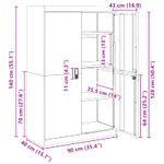 Casa si Gradina - Mobilier - Dulapuri si sifoniere - Dulapuri - Dulap de depozitare 2 pcs Verde masliniu 90 x 40 x 140 cm - Infinity.ro