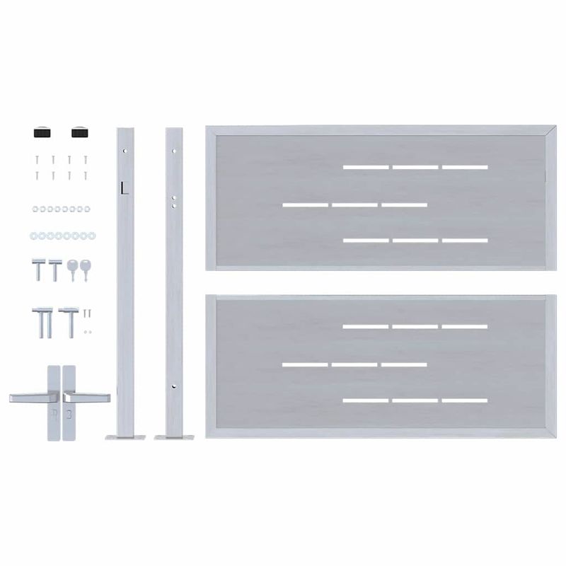 Casa si Gradina - Constructii - Usi interior, exterior si garaj - Usi garaj - Poarta de gradina Argintiu 100 x 75 cm Otel inoxidabil - Infinity.ro