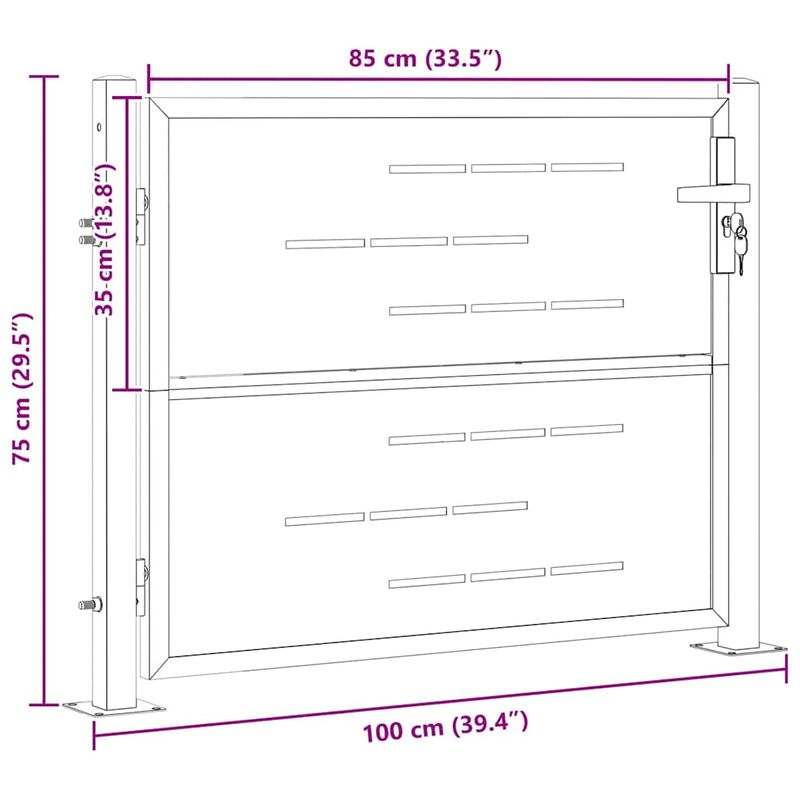Casa si Gradina - Constructii - Usi interior, exterior si garaj - Usi garaj - Poarta de gradina Argintiu 100 x 75 cm Otel inoxidabil - Infinity.ro