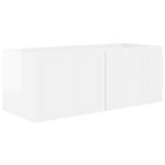 Casa si Gradina - Mobilier - Comode si corpuri - Comode - Set comoda TV Pe perete 2 pcs Alb lucios Lemn compozit - Infinity.ro