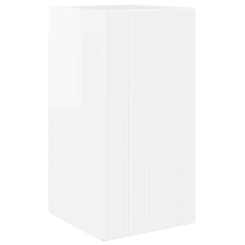 Casa si Gradina - Mobilier - Comode si corpuri - Comode - Set comoda TV Pe perete 2 pcs Alb lucios Lemn compozit - Infinity.ro