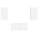 Casa si Gradina - Mobilier - Comode si corpuri - Comode - Set comoda TV Pe perete 2 pcs Alb lucios Lemn compozit - Infinity.ro