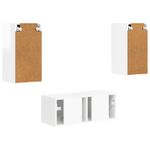 Casa si Gradina - Mobilier - Comode si corpuri - Comode - Set comoda TV Pe perete 2 pcs Alb lucios Lemn compozit - Infinity.ro