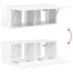 Casa si Gradina - Mobilier - Comode si corpuri - Comode - Set comoda TV Pe perete 2 pcs Alb lucios Lemn compozit - Infinity.ro