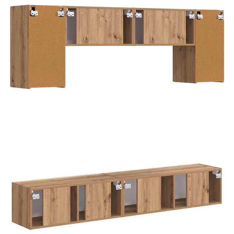 Casa si Gradina - Mobilier - Comode si corpuri - Comode - Set comoda TV Pe perete 5 pcs Lemn Vechi Lemn compozit - Infinity.ro