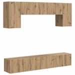 Casa si Gradina - Mobilier - Comode si corpuri - Comode - Set comoda TV Pe perete 4 pcs Lemn vechi Lemn compozit - Infinity.ro