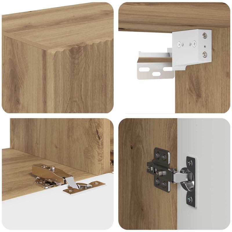 Casa si Gradina - Mobilier - Comode si corpuri - Comode - Set comoda TV Pe perete 4 pcs Lemn vechi Lemn compozit - Infinity.ro