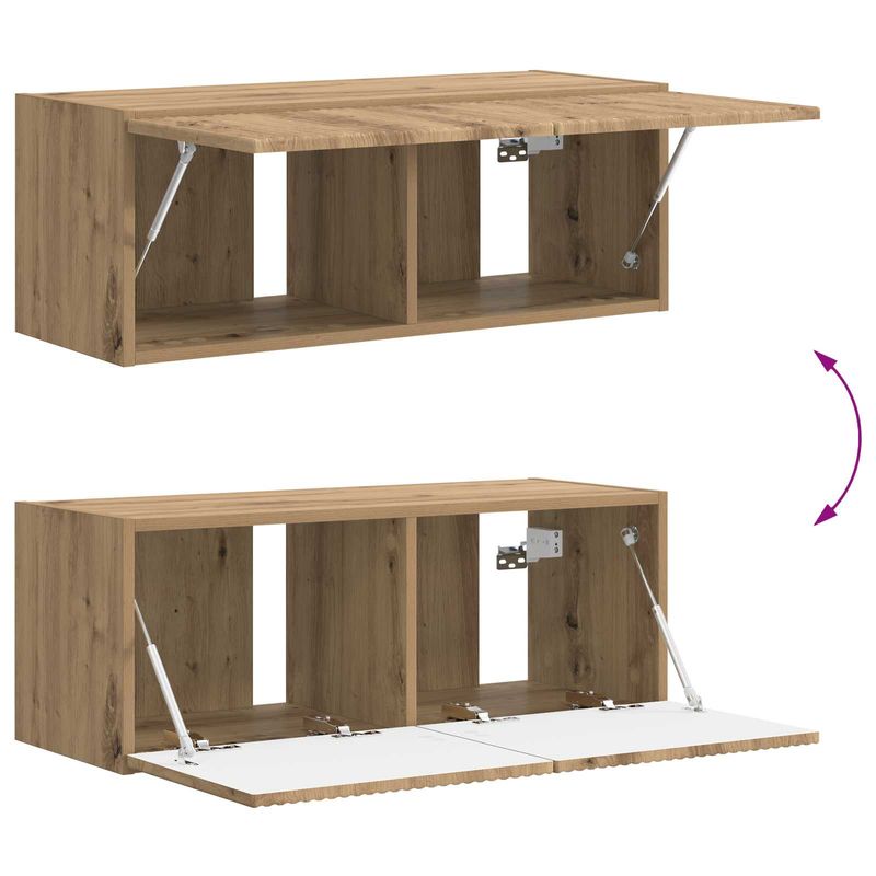 Casa si Gradina - Mobilier - Comode si corpuri - Comode - Set comoda TV Pe perete 4 pcs Lemn vechi Lemn compozit - Infinity.ro