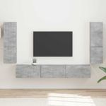 Casa si Gradina - Mobilier - Comode si corpuri - Comode - Set comoda TV Pe perete 4 pcs Gri din beton Lemn compozit - Infinity.ro