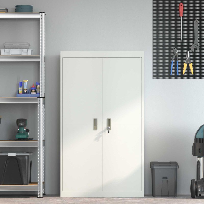 Casa si Gradina - Mobilier - Dulapuri si sifoniere - Dulapuri - Dulap de depozitare cu depozitare 2 pcs Alb 80 x 40 x 140 cm - Infinity.ro