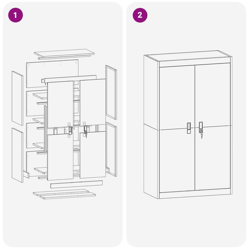 Casa si Gradina - Mobilier - Dulapuri si sifoniere - Dulapuri - Dulap de depozitare cu depozitare 2 pcs Alb 80 x 40 x 140 cm - Infinity.ro