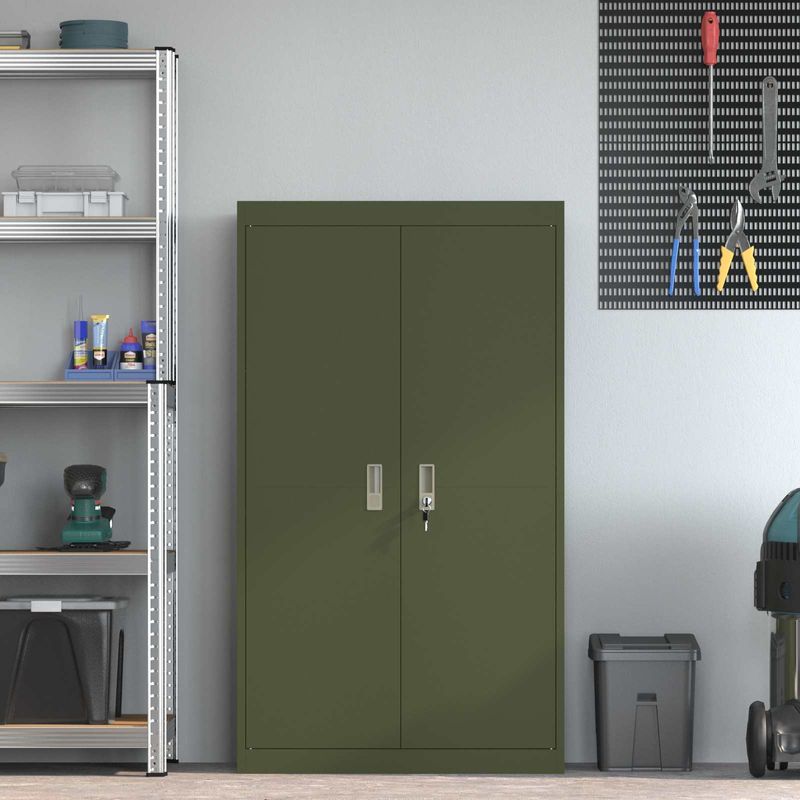 Casa si Gradina - Mobilier - Dulapuri si sifoniere - Dulapuri - Dulap de depozitare 2 pcs Verde masliniu 80 x 40 x 140 cm - Infinity.ro