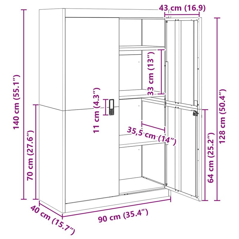 Casa si Gradina - Mobilier - Dulapuri si sifoniere - Dulapuri - Dulap de depozitare cu depozitare 2 pcs Alb 90 x 40 x 140 cm - Infinity.ro