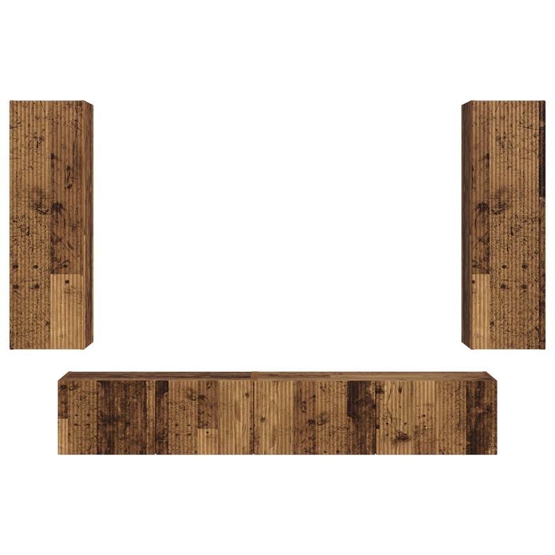 Casa si Gradina - Mobilier - Comode si corpuri - Comode - Set comoda TV Pe perete 3 pcs Lemn vechi Lemn compozit - Infinity.ro