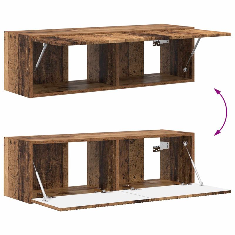 Casa si Gradina - Mobilier - Comode si corpuri - Comode - Set comoda TV Pe perete 3 pcs Lemn vechi Lemn compozit - Infinity.ro