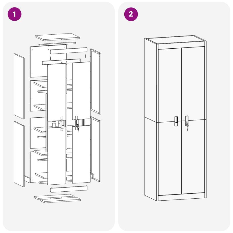 Casa si Gradina - Mobilier - Dulapuri si sifoniere - Dulapuri - Dulap de depozitare cu depozitare 2 pcs Roz 60 x 40 x 180 cm - Infinity.ro