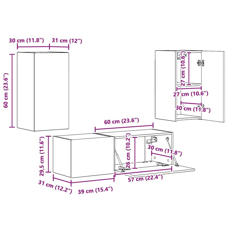 Casa si Gradina - Mobilier - Seturi de mobilier - Seturi living - Set de mobilier Stejar Artizanal 60 x 31 x 29,5 cm - Infinity.ro