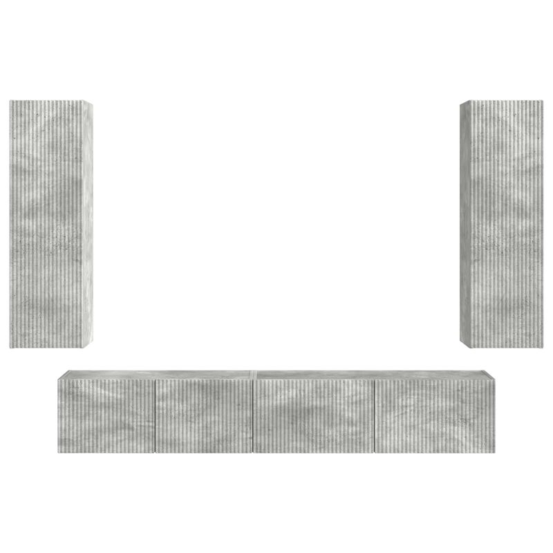 Casa si Gradina - Mobilier - Comode si corpuri - Comode - Set comoda TV Pe perete 3 pcs Gri din beton Lemn compozit - Infinity.ro