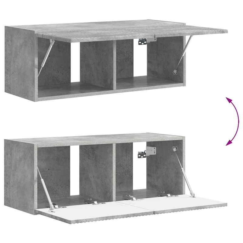 Casa si Gradina - Mobilier - Comode si corpuri - Comode - Set comoda TV Pe perete 3 pcs Gri din beton Lemn compozit - Infinity.ro