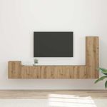 Casa si Gradina - Mobilier - Comode si corpuri - Comode - Set comoda TV Pe perete 3 pcs Stejar Artizanal Lemn compozit - Infinity.ro