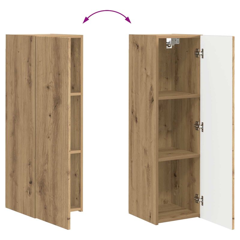 Casa si Gradina - Mobilier - Comode si corpuri - Comode - Set comoda TV Pe perete 3 pcs Stejar Artizanal Lemn compozit - Infinity.ro