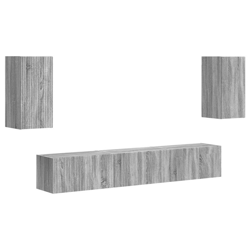 Casa si Gradina - Mobilier - Comode si corpuri - Comode - Set comoda TV Pe perete 3 pcs Gri Sonoma Lemn compozit - Infinity.ro